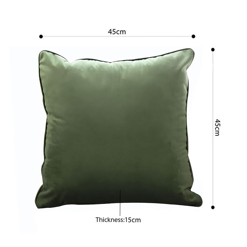 Velvet Throw Pillow 45cm Square Subtle Green Modern Plush Decorative Cushion