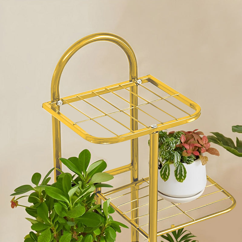 2X 8 Tier Metal Plant Stand 9 Pots Gold Indoor Space Saving 44.5x22x141cm