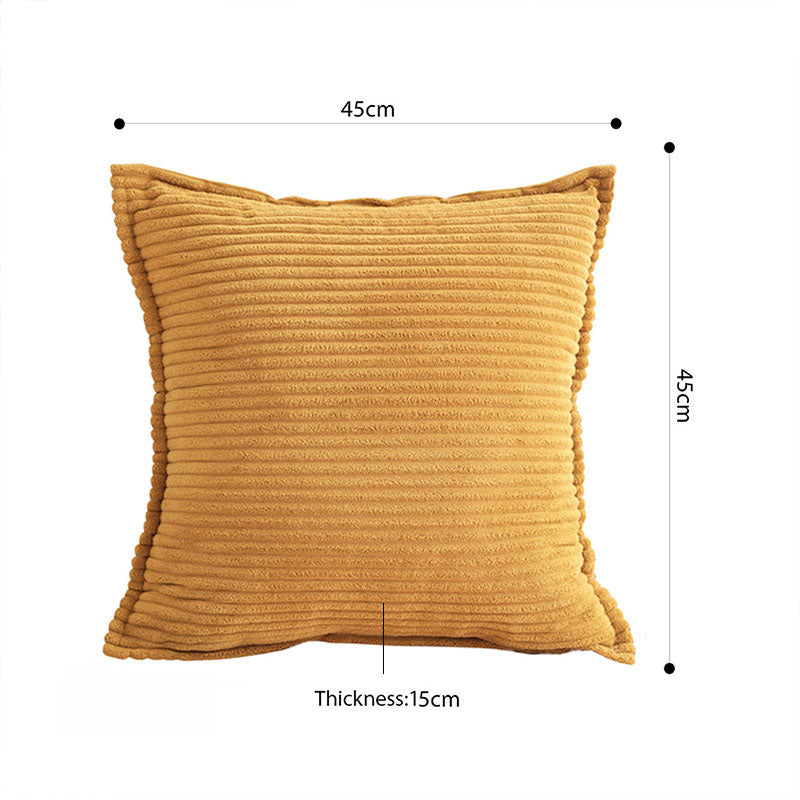 2X Velvet Throw Pillow 45cm Mustard Soft Plush Indoor Outdoor Decorative Cushion