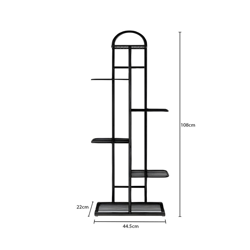 2X Black Metal 6 Tier Plant Stand Indoor Display Shelf Space Saving Modern