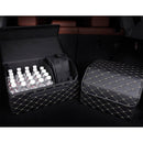 2X Leather Car Boot Organizer Collapsible Foldable Storage Box Black Gold Large