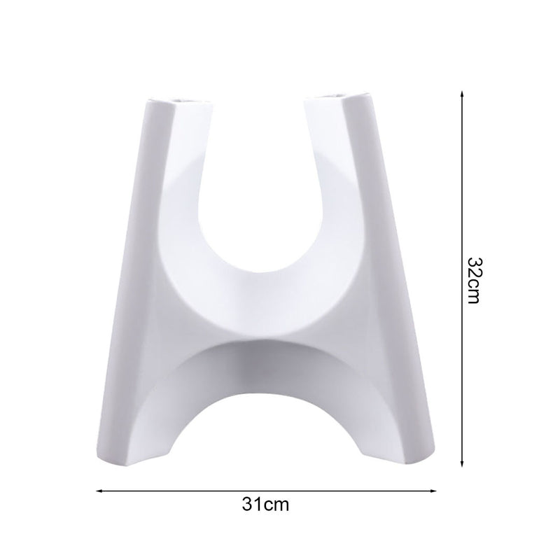 2X Ceramic Plant Pot Stand Bottle Holder 31x32cm White Modern Minimalist