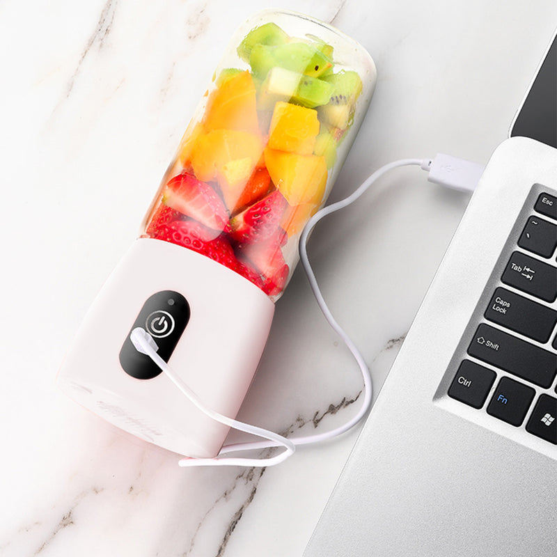 2X Portable Mini USB Rechargeable Glass Juicer Blender White Easy Clean