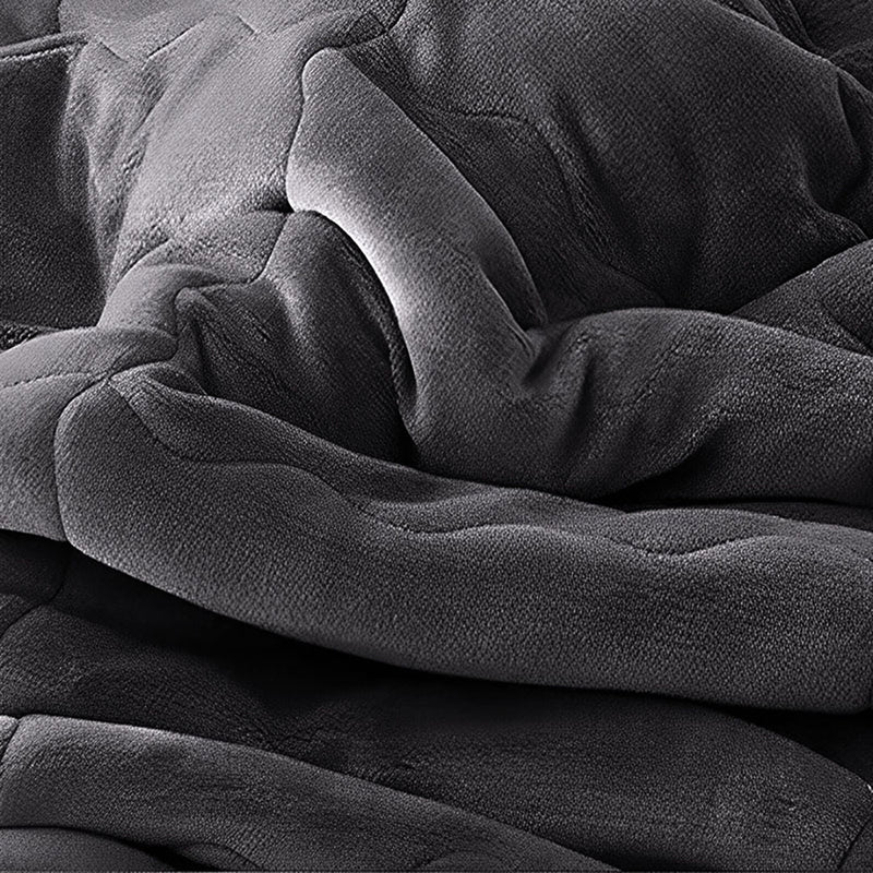 Throw Blanket Flannel Polyester 200x220cm 2cm Thick Dark Grey