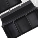 Leather Car Boot Organizer Black White Stitch Foldable Large With Lock 75cm