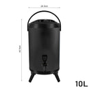 10L Stainless Steel Insulated Beverage Dispenser with Faucet Hot Cold Black