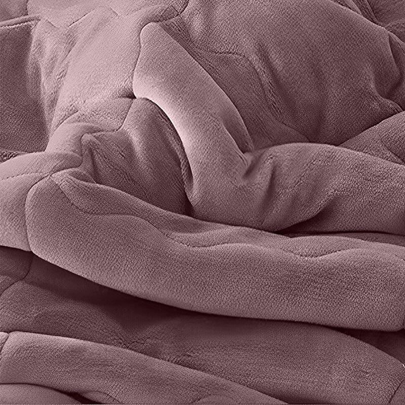 Light Purple Thick Flannel Polyester Throw Blanket 200x220cm Double Sided