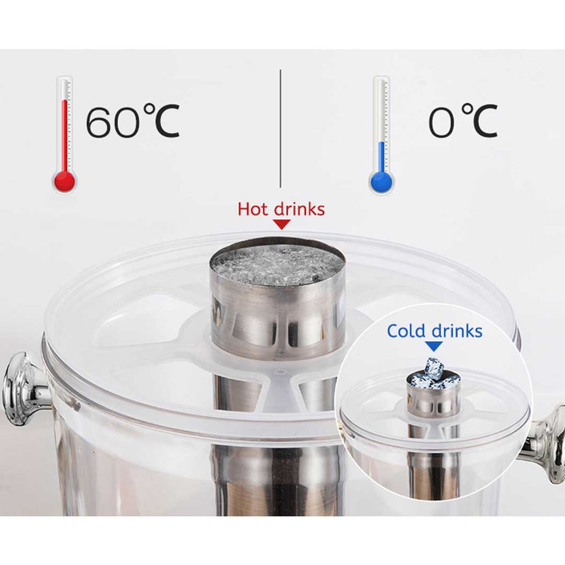 Single 8L Stainless Steel Commercial Beverage Dispenser Transparent Exterior