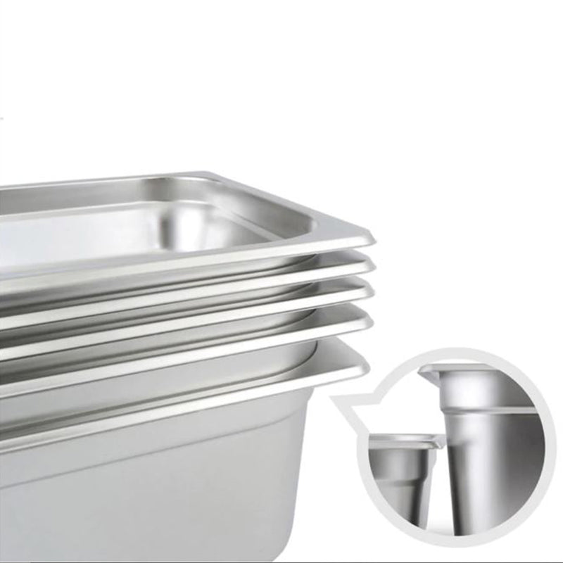 4X Full Size 1/1 GN Pan Stainless Steel 53cm X 32.5cm X 2cm Anti Jam Stackable