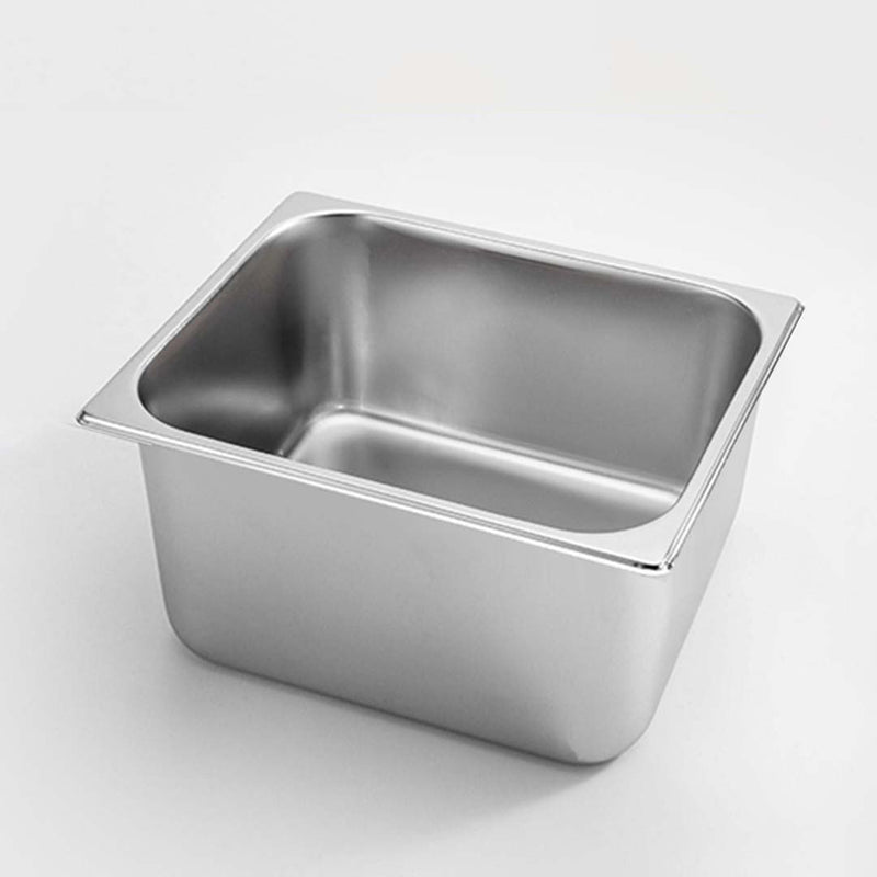 2X Half Size Gastronorm Stainless Steel Pan 27x33x20cm With Lid