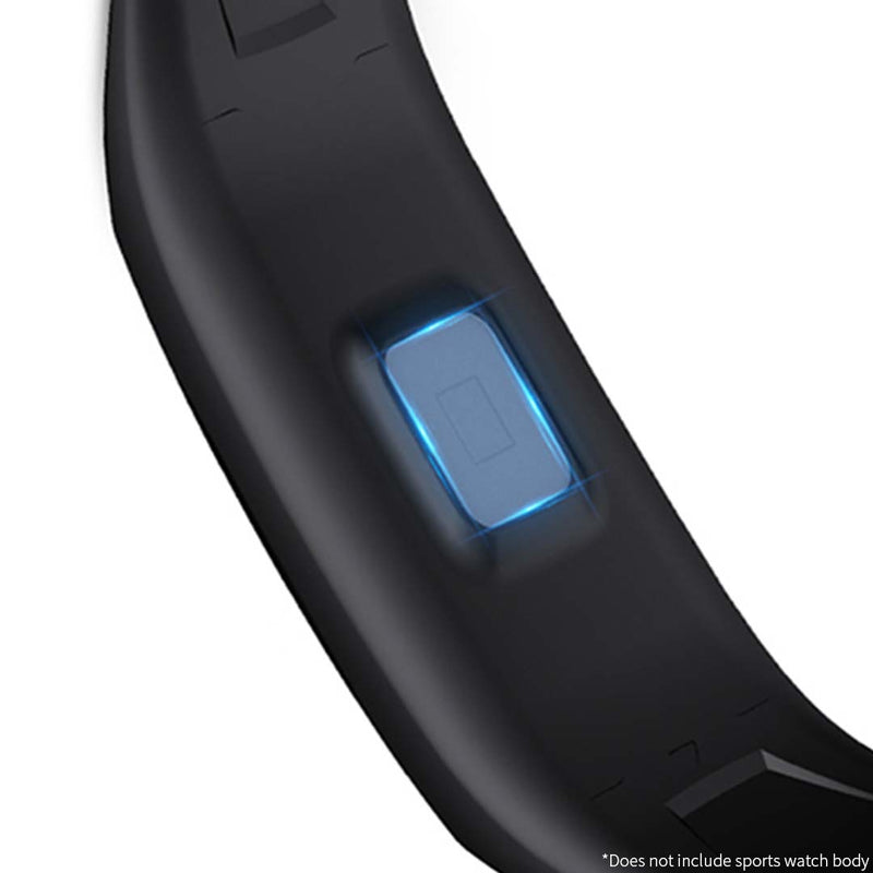 Smart Watch Strap Silicone Adjustable Replacement Band Waterproof Black