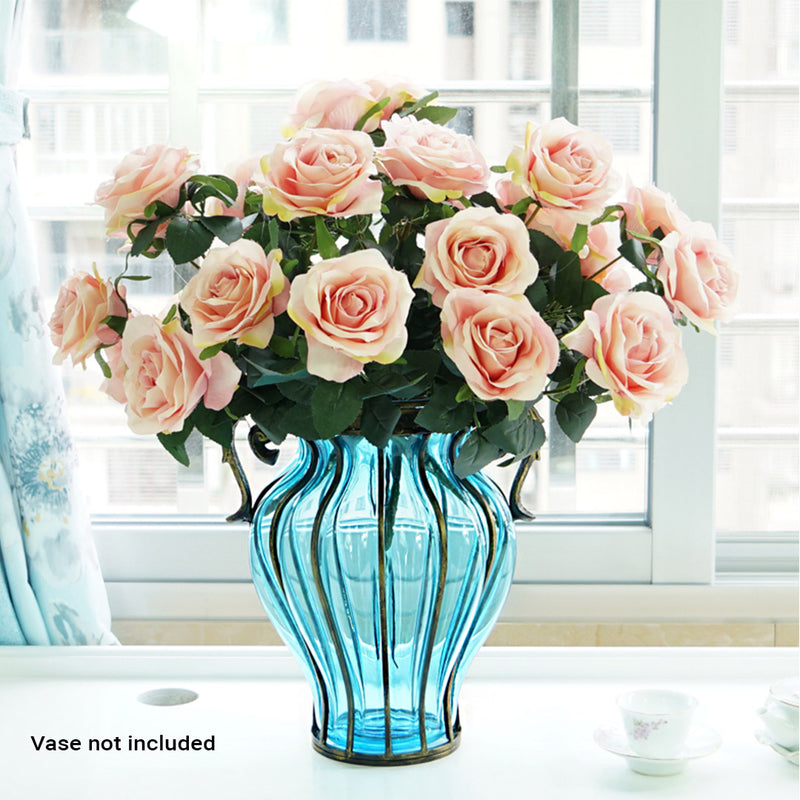 4 Bunch Silk Artificial Rose 9 Heads Bouquet Centerpiece Decor 50cm Champion