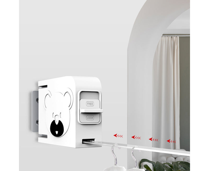 2X 160mm Wall Mounted Retractable Clothesline Rack ABS Aluminum 20kg White