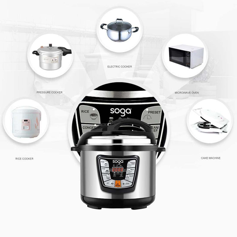 Stainless Steel 8L Electric Pressure Cooker Multi-Function Nonstick 1600W