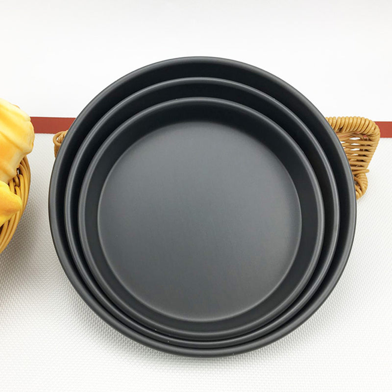 2X 7 Inch Black Steel Non Stick Pizza Tray Oven Baking Pan