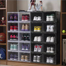 2X 6 Tier Transparent Shoe Organizer Plastic Stackable Storage Box Magnetic Door
