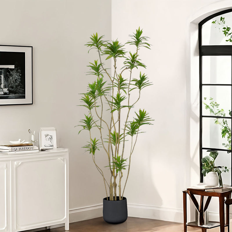 2X 190cm Artificial Lily Bamboo Tree 19 Branches Green Polyethylene Polyurethane