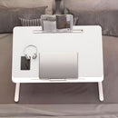 White Portable Foldable 60x40cm Laptop Bed Study Table Adjustable Height