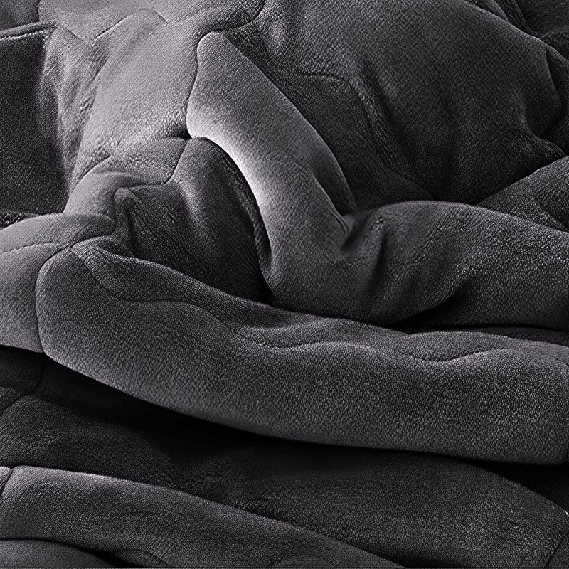 2X Dark Grey Flannel Polyester Throw Blanket 200x220cm Thick Double Sided
