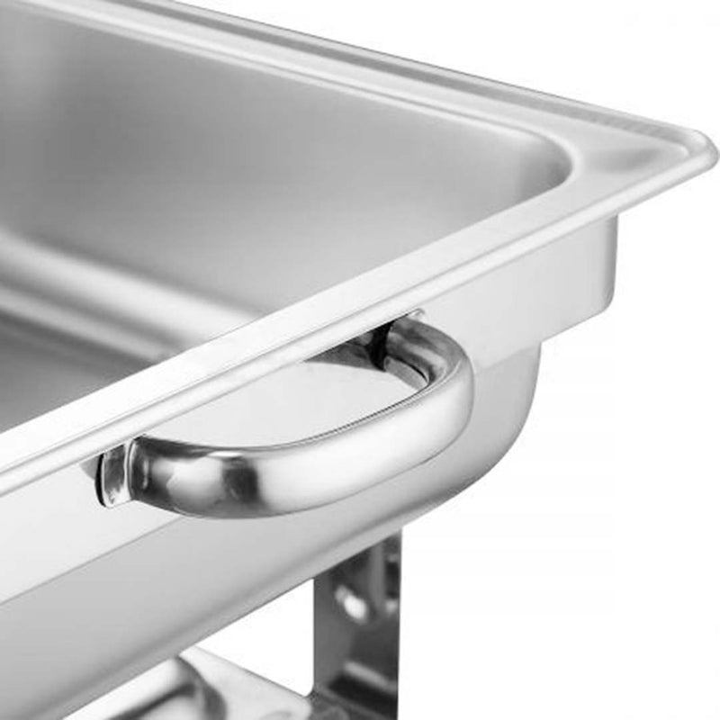 4X 9L Stainless Steel Roll Top Full Size Chafing Dish Food Warmer Mirror Finish
