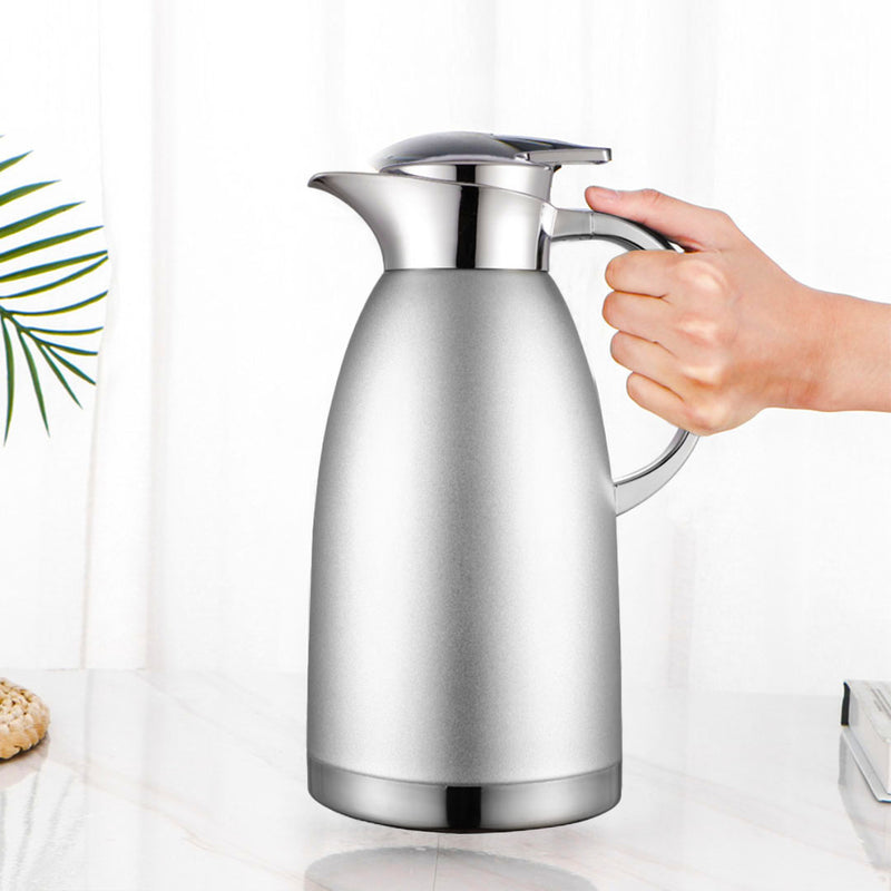 2.3L Silver Double-Wall Vacuum Flask Stainless Steel Thermal Insulated