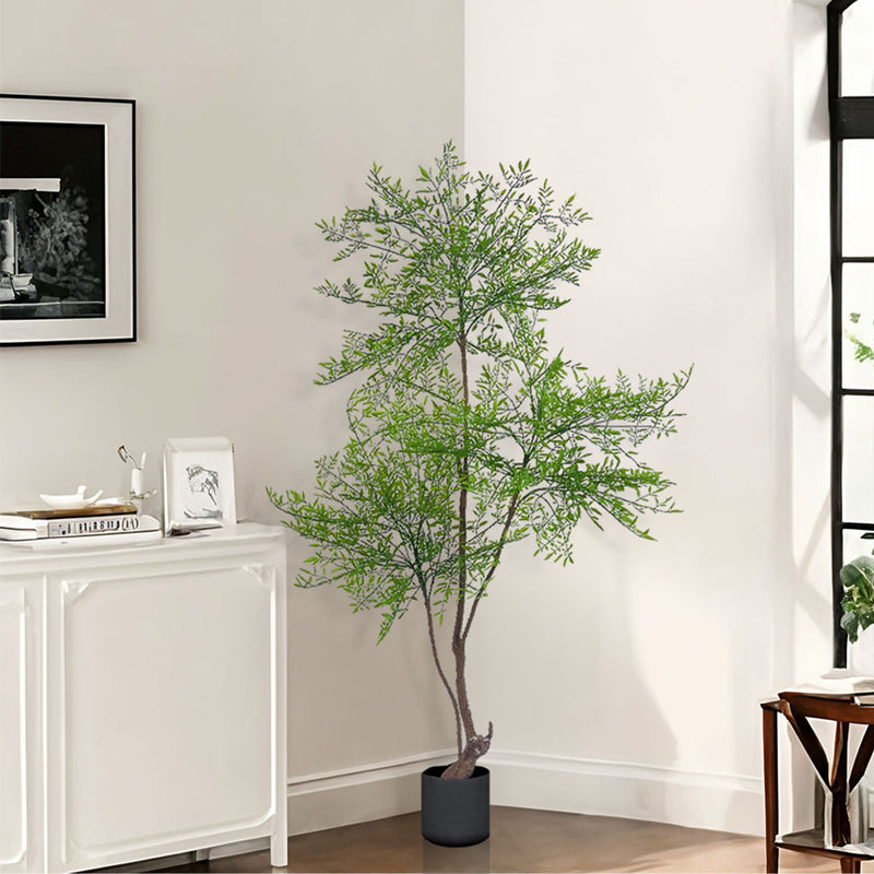 150cm Nandina Heavenly Bamboo Artificial Tree 3 Branch Green Plastic