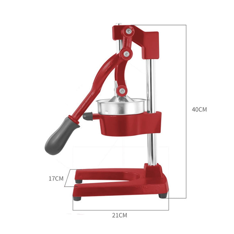 2X Commercial Manual Hand Press Juicer Cast Iron 304 Stainless Red