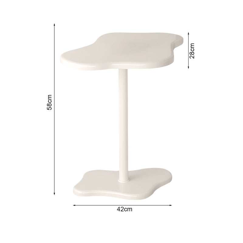 2X White Cloud Shaped Side Table Modern Minimalist Design Durable Accent 42x28cm
