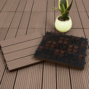 11 Pcs Light Chocolate Wooden Composite Decking Tiles Slip Resistant Outdoor