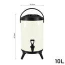 10L Stainless Steel Insulated Beverage Dispenser with Faucet White