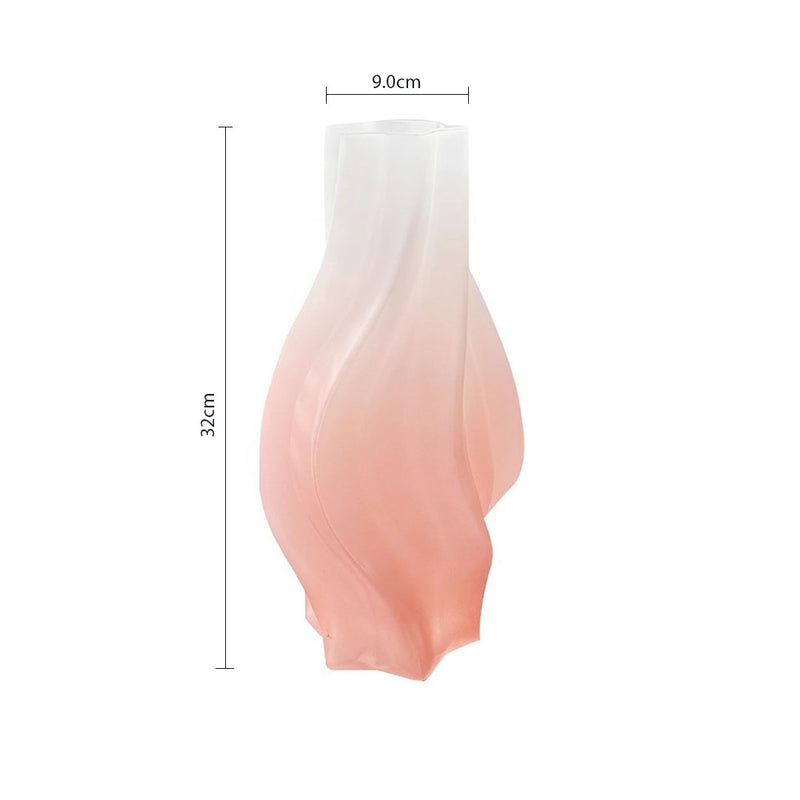 32cm Pink Hand Blown Glass Vase Tall Slender Vintage Centerpiece