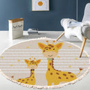 120cm Round Non-Slip Cartoon Animal Flannel Rug Soft Durable Multicolor Carpet