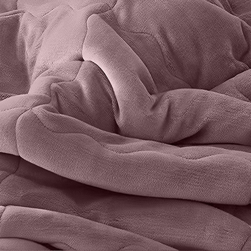 2X Light Purple Flannel Polyester Throw Blanket Warm Double Sided Cozy Thick