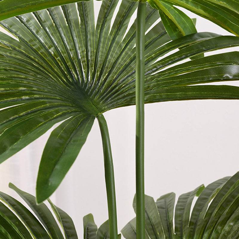 2X 180cm Artificial Polyethylene Fan Palm Tree Green Indoor Outdoor Black Pot