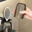 2X 15cm Bathroom Storage Rack Aluminum Wall-Mounted Adhesive Space Saving Gray