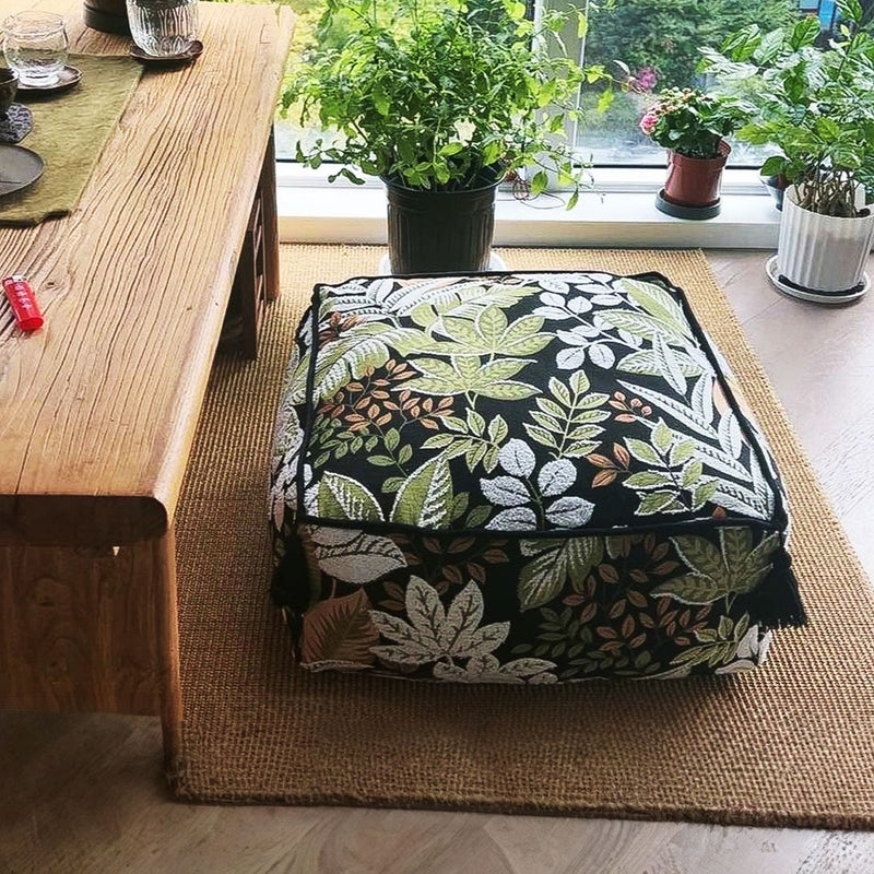 2X 50x50x25cm Polyester Fiber Pouf Cushion EPP Particle Inserts Multicolor