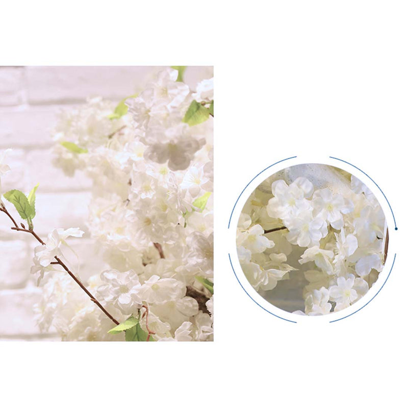 10X Artificial Cherry Blossom Stems Real Touch Silk Plastic 105cm White