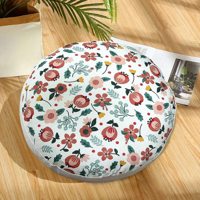 45cm Polyester Cotton Pouf Cushion Velvet Feel Epp Particle Insert Multicolor
