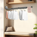 Wall Mounted Clothing Dry Rack Aluminum Alloy Retractable Foldable Gray 127cm