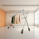 240cm Portable Clothes Drying Rack Stainless Steel Foldable Indoor Outdoor