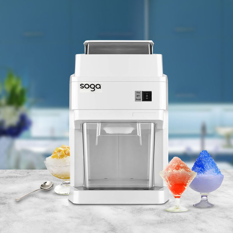 2X Electric Ice Shaver 300W 120kg/h Adjustable Snow Cone Maker White