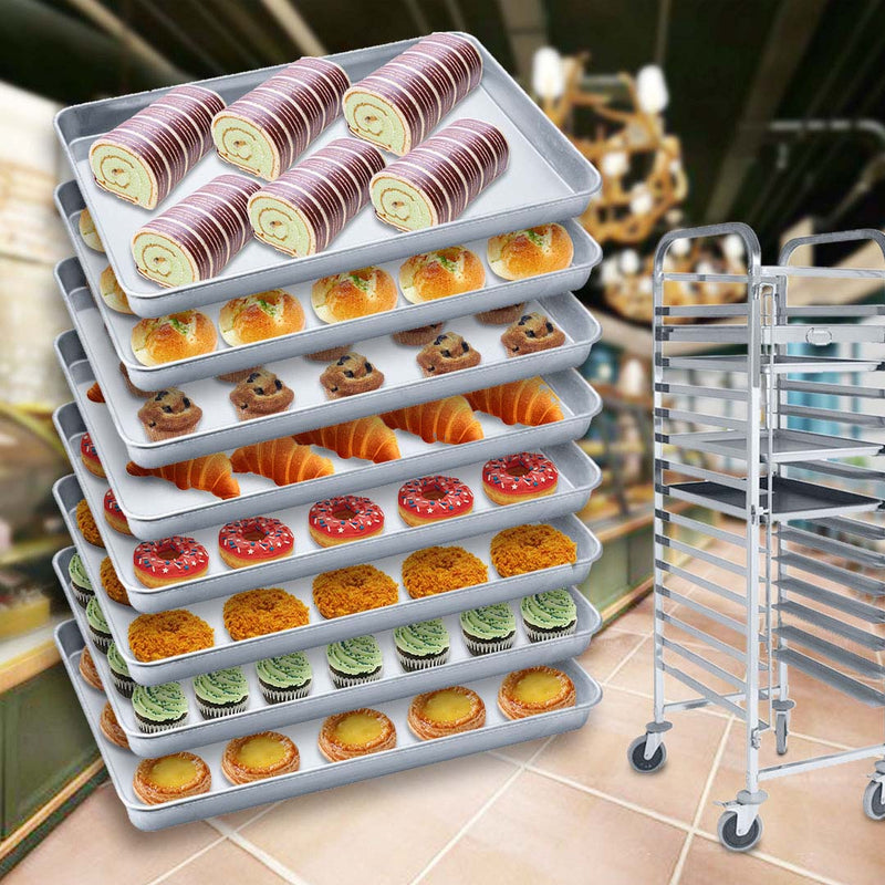 8X Aluminium Baking Pan 60x40x5cm Durable Non-Tarnish Tray For Catering