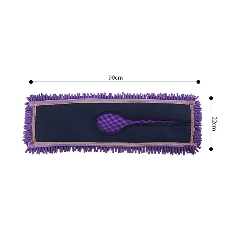 Purple Microfiber Flat Mop Pads 90x22cm Rotating Dust Remover For All Floors