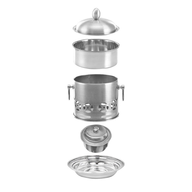 Stainless Steel Mini Hot Pot with Lid Single Person Alcohol Stove Burner 20cm