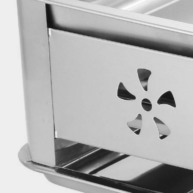 2X 36cm Portable Stainless Steel BBQ Chafing Dish Grill Plate Outdoor Cooking