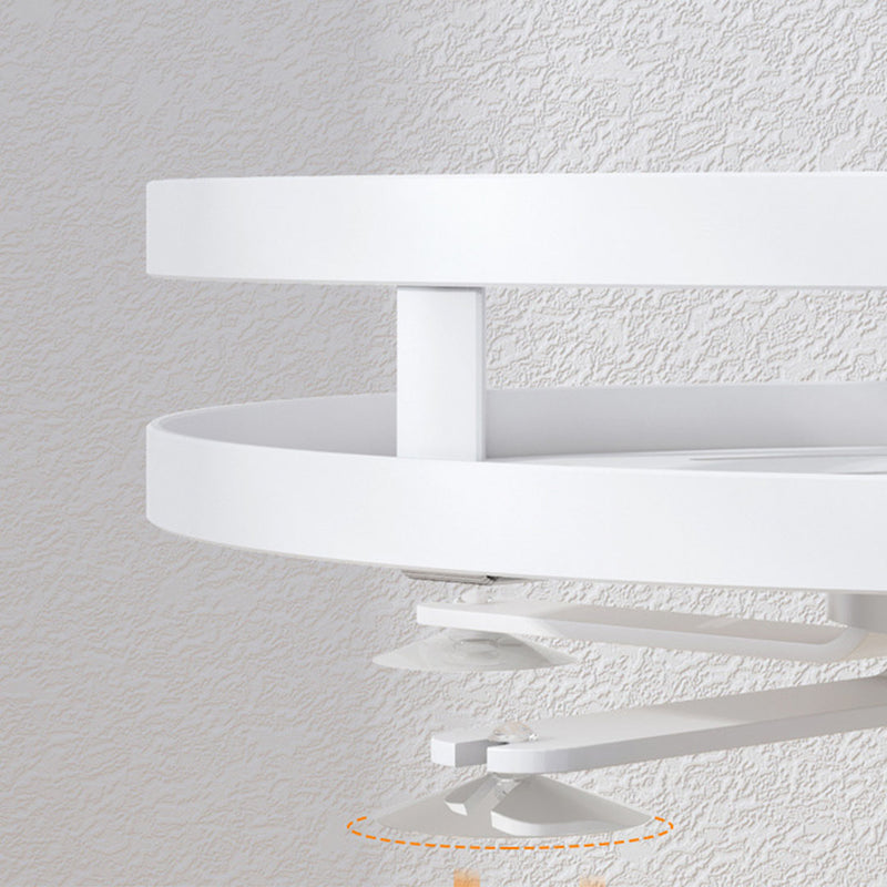 2X 3 Tier White Carbon Steel Rotating Round Kitchen Spice Rack Countertop