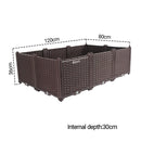 120cm Raised Garden Bed Outdoor Polypropylene Self-Watering Planter Box Brown
