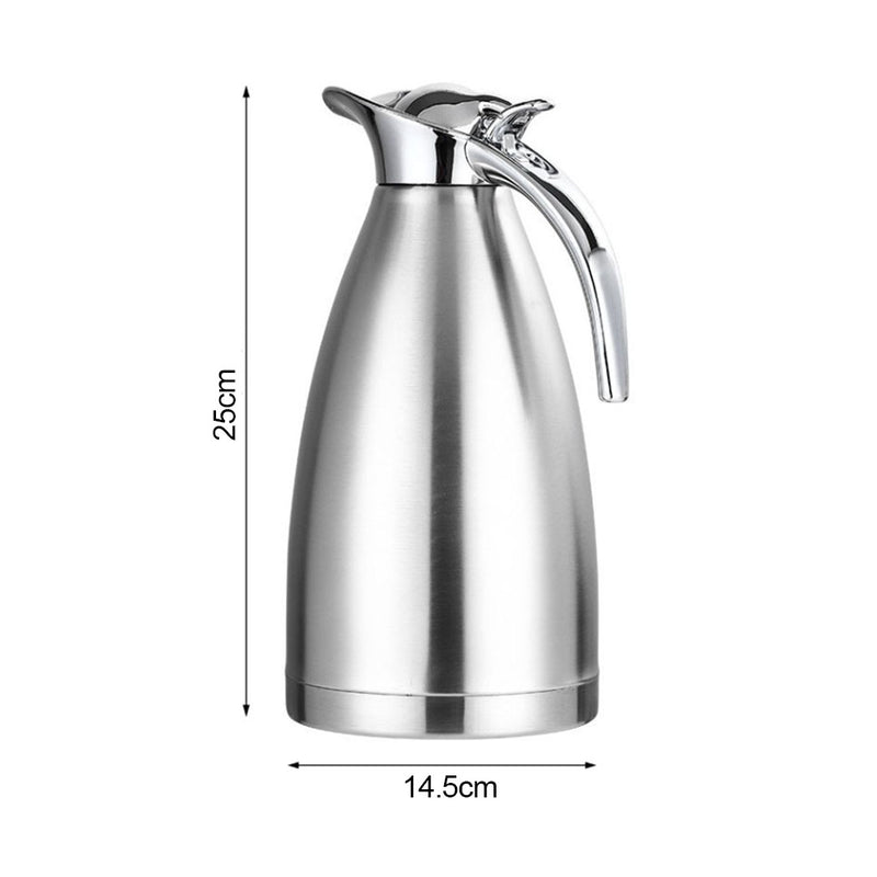 2X 1.5L Thermal Flask Silver Stainless Steel Vacuum Insulated Leak-Proof