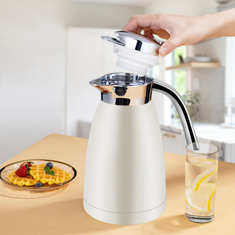 Insulated Vacuum Flask 2X 1.2L Stainless Steel White