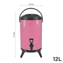 12L Stainless Steel Insulated Beverage Dispenser With Faucet Hot Cold Pink
